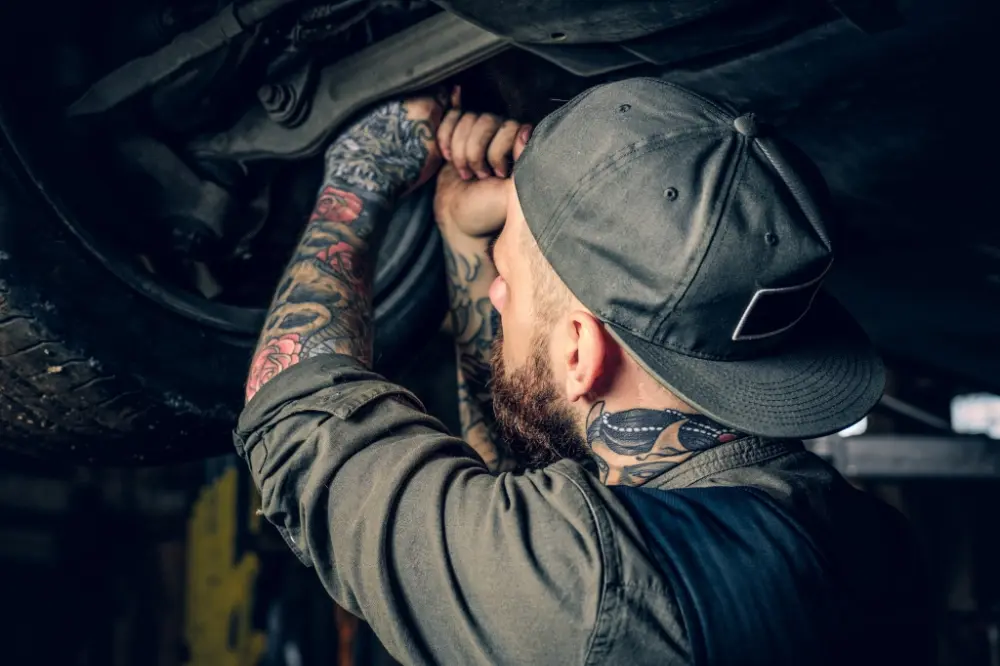 Mechanic working in a garage